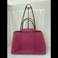 Hermes cabag 帆布包 手提單肩包 玫粉色