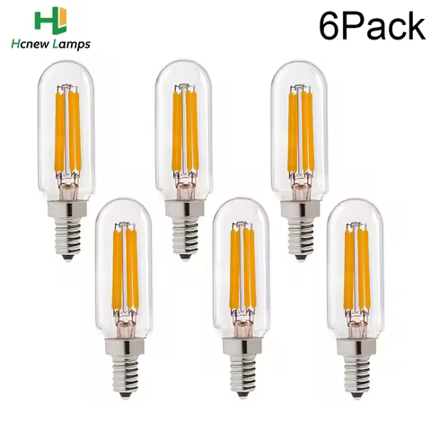 6pcs Tubular Led Bulb T25 4W Dimmable Edison Light Lamps T6 E14 E12 Candelabra Base Mini Tube Light 