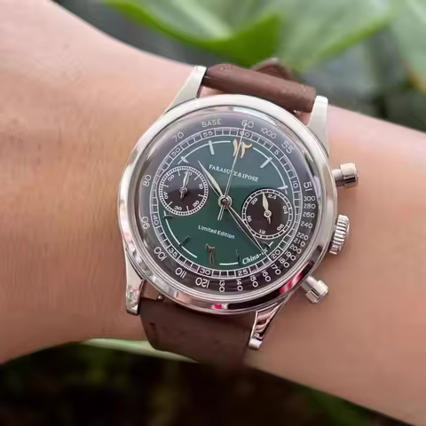 FARASUTE Men Chronograph Watch 38mm Luxury Quartz Wristwatch Sapphire 3ATM Waterproof VK64 Middle Ea