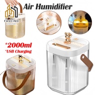 【SG】2000ml Air Humidifier Double Spray with Light Portable Air Humidifier USB Charging for Home Offi