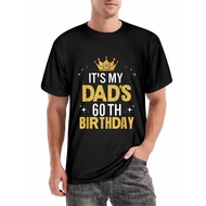 Mens 60th Birthday Shirt - Black with Golden Lettering Its My Dads 60th Birthday - Heavyweight Cotto
