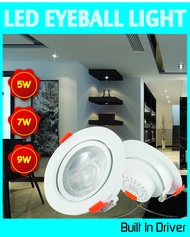 [New Model] Built In Led Driver LED EYEBALL COB SPOTLIGHT 5W 7W 9W 12W RECESSED CEILING DOWNLIGHT | Daylight Warm White Cool White