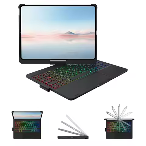 Touch Keyboard Case for iPad Air 11-inch (2024 M2) & iPad Pro 11(4th/3rd/2nd/1st Gen):Multi-Touch Tr