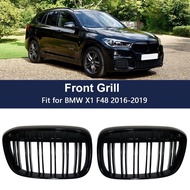 Double Line Car Front Bumper Kidney Grill Grilles For BMW X1 F48 2016 2017 2018 2019 Racing Grille G