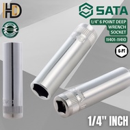 SATA 1/4" DR Wrench Socket / Deep Long Type / 4MM - 13MM Wrench Socket / 11401 - 11410 / LIFETIME WA