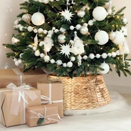 Slim Christmas Tree Collar Woven Water Hyacinth Collar Woven Base Natural Christmas Tree Skirt