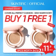 [Buy 1 Free 1] SKINTIFIC Cover All Perfect Cushion / Foundation - High Coverage Poreless Flawless Fo