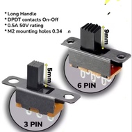 Slide Switch Slide Switch ON OFF DPDT SPDT 2x3 Toggle Switch Micro Mini Long Lever