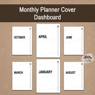 2024 Monthly Planner Cover Dashboard | Printable Minimalist Set Planner Insert | Digital Download PD