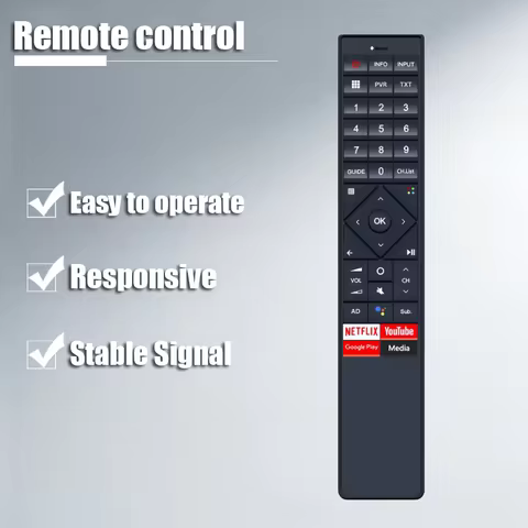 4K Smart TV Remote Control for VU Hisense Oled - Replacement Remote without Voice Features Compatibl