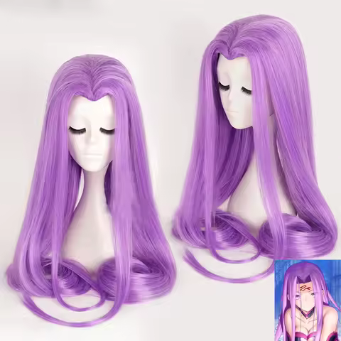 Fate stay night Rider Servant Medusa Cosplay Wigs Long Beauty 120cm Synthetic Hair +Wig Cap