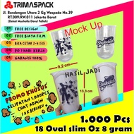 18 Oz 8 gram plastic cup screen printing 18Oz Plastic Cup Screen Printing/ [OVAL SLIM] - 1000pcs