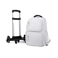 【In Stock】Trolley School Bag for Kids Trolley Backpack Large Capacity Shool Bag with 2/6 Wheels Deta