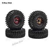 4PSC Climbing Tires Wheels 1.0-inch Wheel Hub Tire for 1/18 TRX4M SCX24 FMS RC Car