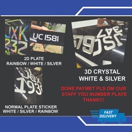 MOTOR PLATE CUSTOM{ 3D CRYSTAL / 2D TANAM / STICKER } TIMBUL , TANAM , STICKER MANY SAIZ AND DESIGN 