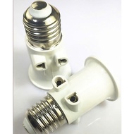 ARREBUL E27 EU LED Bulb Adapter, White EU Plug Connector E27 Socket Bulb