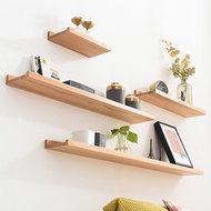 ST/🧿Baryashi Solid Wood Wall Shelf Punch-Free Wall Hanging Wall Shelf TV Wall Decorative Shelf Flat Partition Shelf G0I9