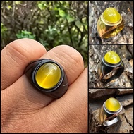 Original Cat Eye Yellow Opal Stone Ring
