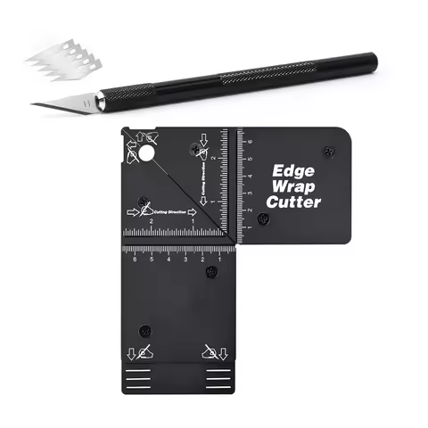 EHDIS Aluminum Edge Wrap Cutter Precise Cutting Template for Corner Film Wrapping Furniture Protecti