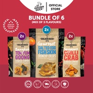 [Bundle of 6] 2 x Tom Yum Goong Gourmet Mix &amp; 2 x Salted Egg Fish Skin &amp; 2 x Chilli Crab Seaweed Tempura