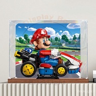 🌈for Lego 72037 Mario Kart-Standard Type Storage Box Dust Cover Wooden Base clear display case
