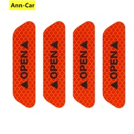 【Ann-Car】4pcs Car Reflectante Reflector Sticker Car BodyHigh Reflective Exterior Auto Accessories Reflective Tape Reflex