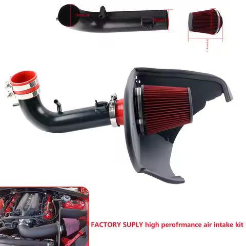 Heat Shield Cold Air Intake Induction Kit + red Filter For 2016-2024 Chevrolet Camaro 3.6L V6 LT SS 
