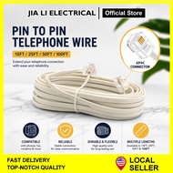 Telephone Cable 7ft/15ft/25ft/50ft/100ft RJ-11 Pin To Pin Cable For Extension Home Telekom Wire
