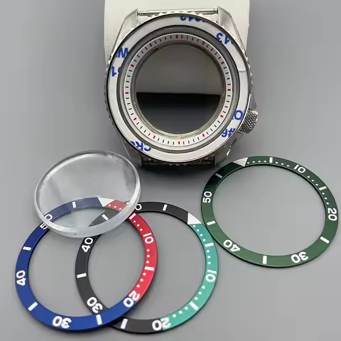 42mm Silver Watch Case SKX007 With Sapphire Crystal Glass Fit for NH35 NH36 NH38 4R 7S Movement 28.5