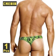 CMENIN Green Leopard Sexy Cotton Men's Thongs Male Underwear Gay Bikini G String Jockstrap Panties Mens Underpants Thong
