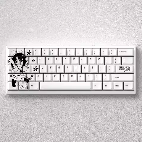 73 Keys Keycaps Katou Megumi Anime PBT Dye Sublimation Cherry for 60 65 68 Layout Mechanical Keyboar