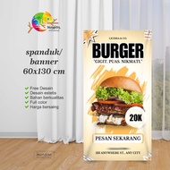 HITAM Minimalist Black & Yellow Banner for Burger Food Promotion Instagram Stories