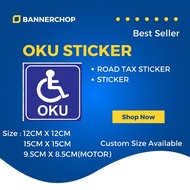 OKU sign sticker, OKU car sign, OKU Windscreen Sticker