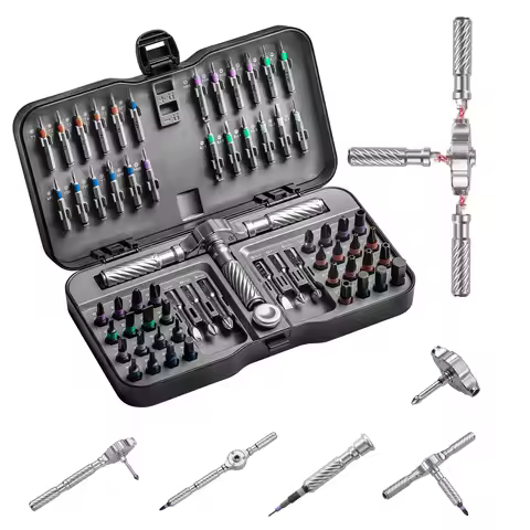 VMAN 66in1 Multifunction Ratchet Screwdriver Set Multi Magnetic Bits Mini Repair Tool Kit Household 