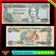 bahamas 1/2 dollars / 50 cents 2001  unc  uang asing
