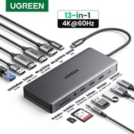 UGREEN 13-in-1 USB C HUB 4K Triple Display SD/TF 100W PD for Home Office Travel Laptop Docking