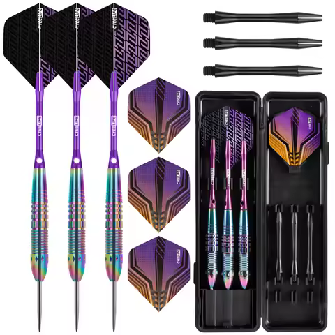 Cyeelife 25g Colorful Copper Steel Tip Darts - Professional Heavy Duty Dart Set with Flights & Shaf