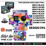 GOPRO HERO 4 , HERO 5 , HERO 6 , HERO 7, SJCAM 5000 , XIAOMI YI CAM 2K STICKER SKIN (DESIGN 096)