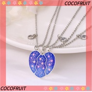 COCOFRUIT 3Pcs BFF Necklaces, Cute Friendship Jewelry Matching Heart Pendant Necklace, Alloy Friends