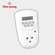 Ổ cắm hẹn giờ Điện Quang ĐQ ESK DT08 W 13 - Điều chỉnh điện tử - 1 lỗ 3 chấu đa năng