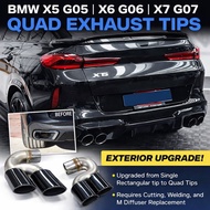 Glossy Plated Exhaust Tip For BMW X5 G05 X6 G06 X7 G07 2019+ X5M Look 304 Stainless Steel Muffler Ta