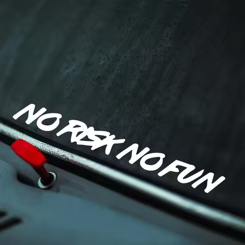 22x2.4cm NO RISK NO FUN Car Sticker Styling Car Body Window Windshield Bumper Motorcycle Decor Vinyl