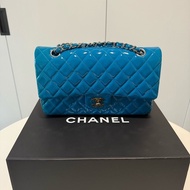 CHANEL海藍漆皮金鏈CF口蓋包