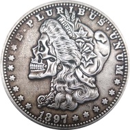 Wanderer Coin Skull Foreign 38mm Morgan Silver Dollar Antique Silver Dollar Collectible Commemorativ
