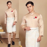 BAJU MELAYU SLIM FIT NUDE CHAMPAGNE PREMIUM EDITION