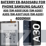 BATERRY SAMSUNG PHONE EB-BA505ABU COMPATIBLE PHONE SAMSUNG GALAXY A50/A30/A30S/A20 BATERRY 4000MAH