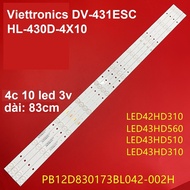 Viettronics DV-431ESC - Bộ 4 thanh 10 led 3v 83cm cho tivi Viettronics DV431ESC RH43-D44302X-01A-DL