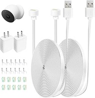 Power Cable Compatible with Google Nest Cam Outdoor or Indoor, Battery, 26 FT/8m 2Pack Weatherproof 