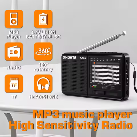 XHDATA D-328 FM Radio AM SW Portable Shortwave Radio Band MP3 Player With TF Card Jack 4Ω/3W Radio R