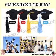 1pc mini Graduation Hat decoration Cap Graduation flower Accessories DIY Dolls Decoration Graduation Party Water Bottle